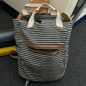 Striped Canvas Backpack